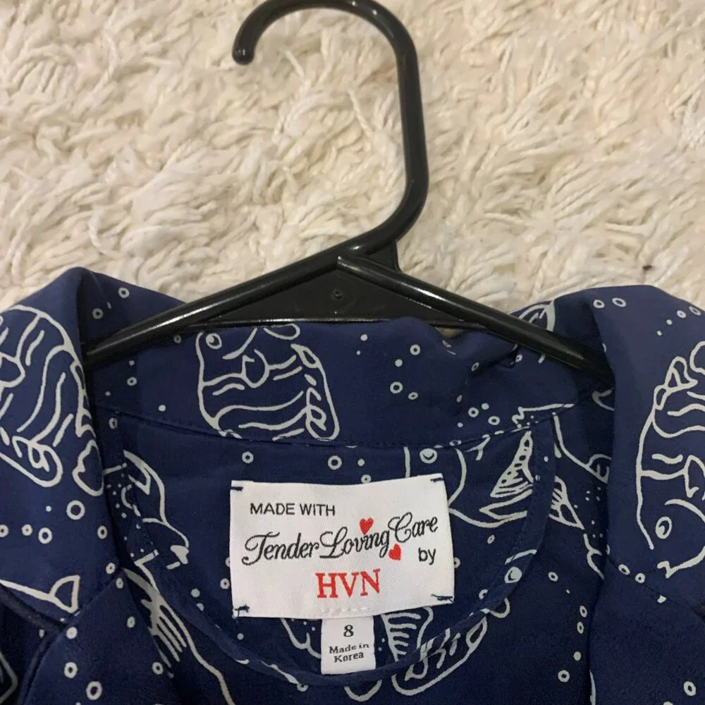 HVN Silk Shirt Dress - Picture 2 of 3